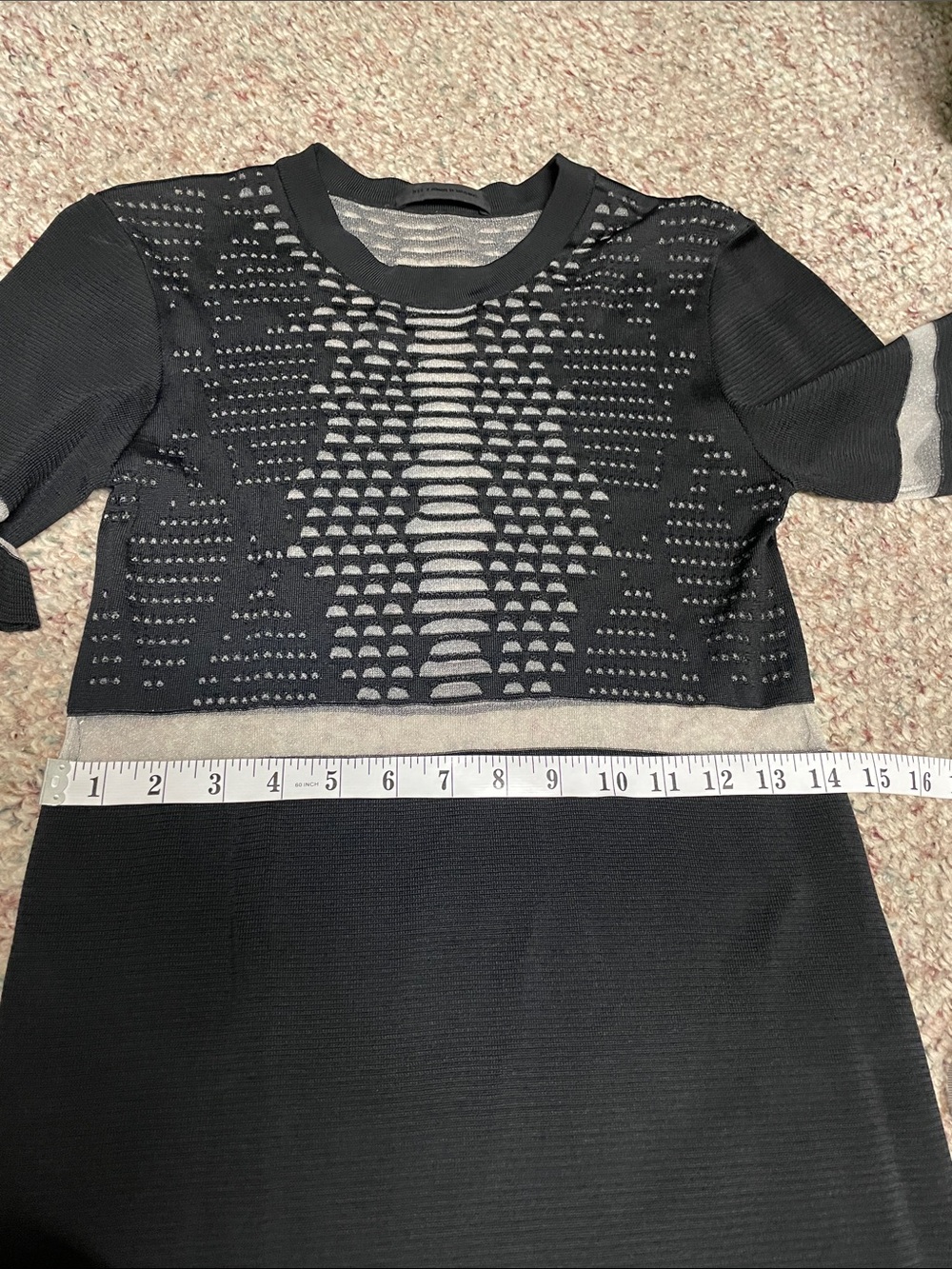 Alexander wang sheer silver mesh cut out Knit Short-Sleeve Dress- cool - Picture 6 of 10